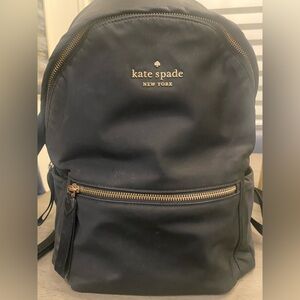 Kate Spade New York Black Nylon Backpack with Gold Hardware Classic